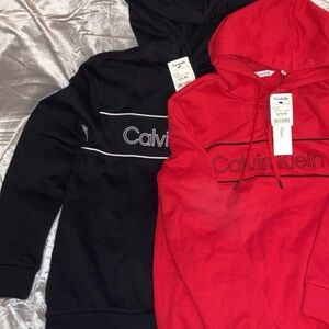 Calvin Klein Red and Black Hoodies